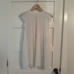 Wilfred White Dress with Ruffle Sleeves
